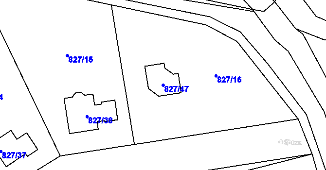 Parcela st. 827/47 v KÚ Pržno, Katastrální mapa