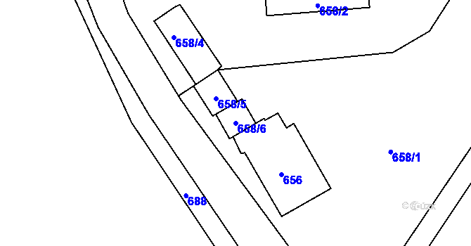 Parcela st. 658/6 v KÚ Pržno, Katastrální mapa