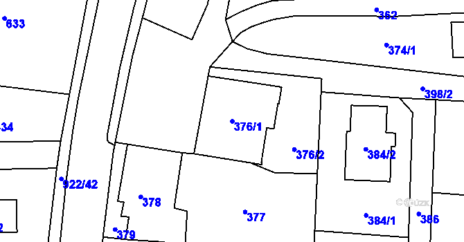 Parcela st. 376/1 v KÚ Pržno, Katastrální mapa