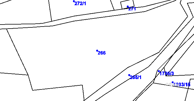 Parcela st. 266 v KÚ Pržno u Vsetína, Katastrální mapa