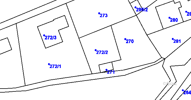 Parcela st. 272/2 v KÚ Pržno u Vsetína, Katastrální mapa