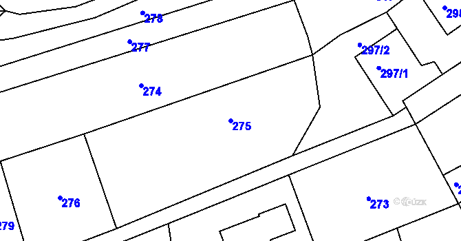 Parcela st. 275 v KÚ Pržno u Vsetína, Katastrální mapa