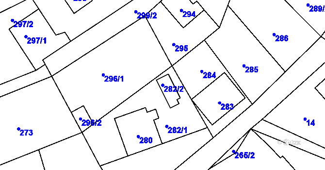 Parcela st. 282/2 v KÚ Pržno u Vsetína, Katastrální mapa