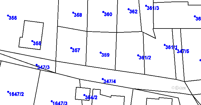 Parcela st. 359 v KÚ Pržno u Vsetína, Katastrální mapa