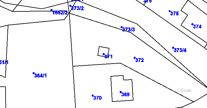 Parcela st. 371 v KÚ Pržno u Vsetína, Katastrální mapa