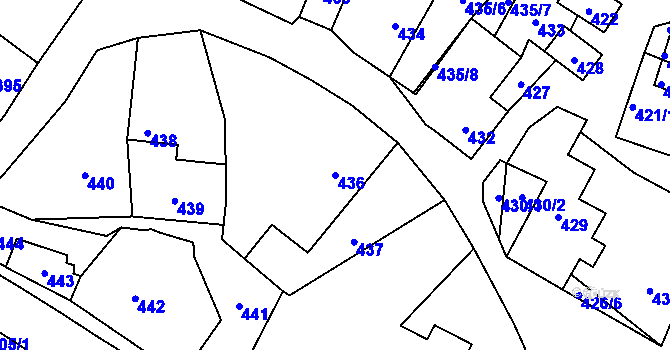 Parcela st. 436 v KÚ Pržno u Vsetína, Katastrální mapa