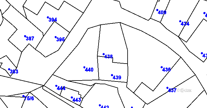 Parcela st. 438 v KÚ Pržno u Vsetína, Katastrální mapa