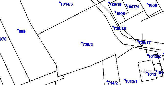Parcela st. 729/3 v KÚ Pržno u Vsetína, Katastrální mapa