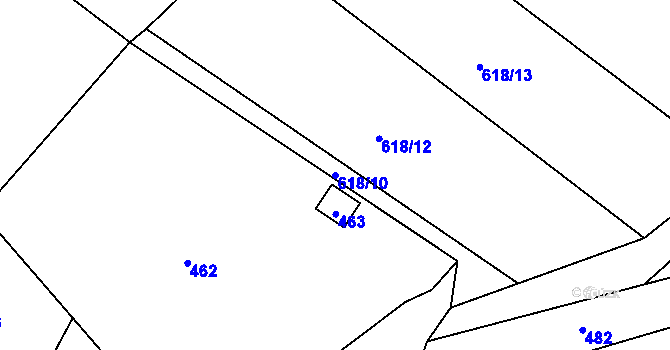 Parcela st. 618/10 v KÚ Pržno u Vsetína, Katastrální mapa