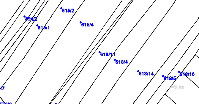 Parcela st. 618/11 v KÚ Pržno u Vsetína, Katastrální mapa
