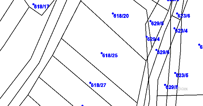 Parcela st. 618/25 v KÚ Pržno u Vsetína, Katastrální mapa