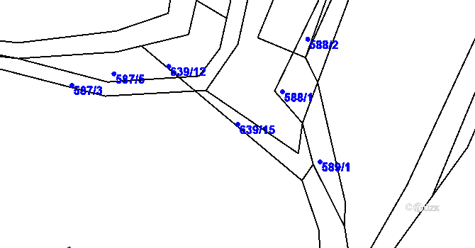 Parcela st. 639/15 v KÚ Pržno u Vsetína, Katastrální mapa
