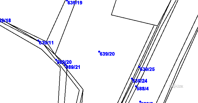 Parcela st. 639/20 v KÚ Pržno u Vsetína, Katastrální mapa