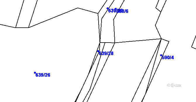 Parcela st. 639/28 v KÚ Pržno u Vsetína, Katastrální mapa