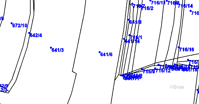 Parcela st. 641/6 v KÚ Pržno u Vsetína, Katastrální mapa