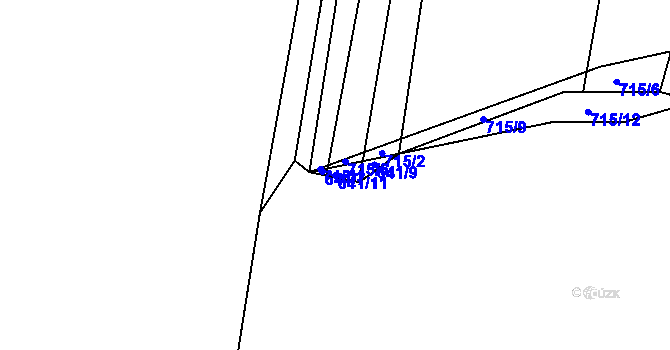 Parcela st. 641/11 v KÚ Pržno u Vsetína, Katastrální mapa