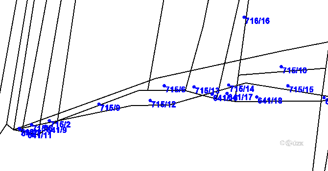 Parcela st. 715/6 v KÚ Pržno u Vsetína, Katastrální mapa