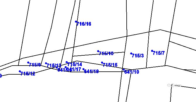 Parcela st. 715/10 v KÚ Pržno u Vsetína, Katastrální mapa
