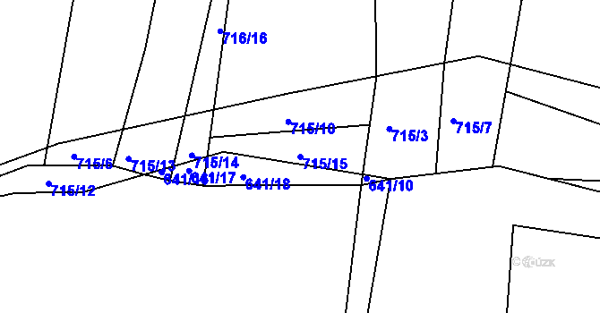 Parcela st. 715/15 v KÚ Pržno u Vsetína, Katastrální mapa