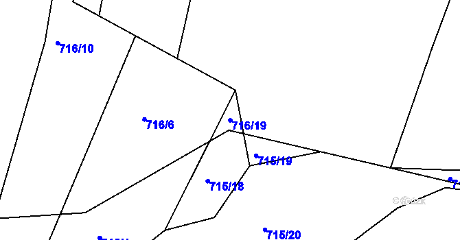 Parcela st. 716/19 v KÚ Pržno u Vsetína, Katastrální mapa