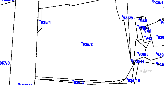 Parcela st. 935/8 v KÚ Pržno u Vsetína, Katastrální mapa