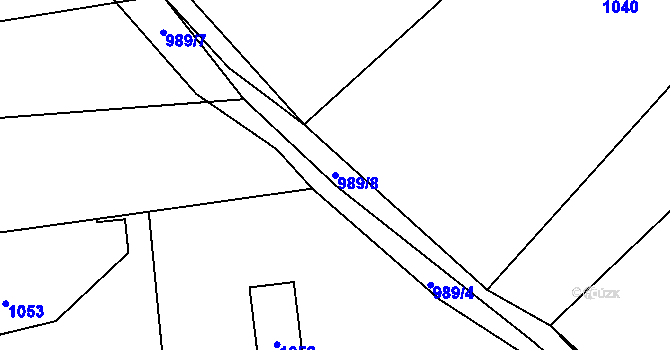 Parcela st. 989/8 v KÚ Pržno u Vsetína, Katastrální mapa