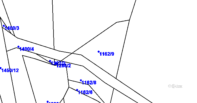 Parcela st. 1162/9 v KÚ Pržno u Vsetína, Katastrální mapa