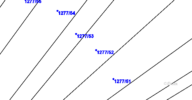 Parcela st. 1277/52 v KÚ Přáslavice u Olomouce, Katastrální mapa