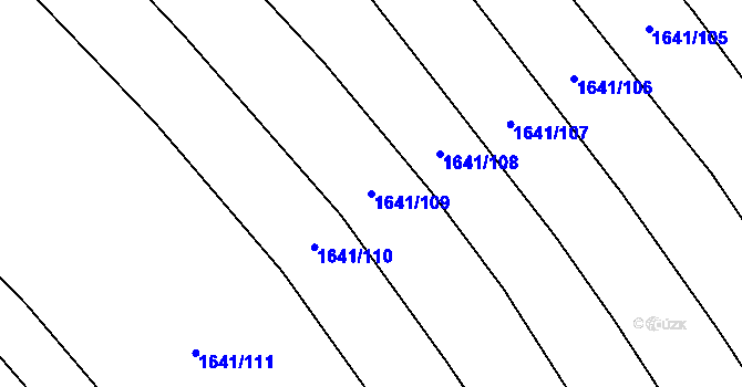 Parcela st. 1641/109 v KÚ Přáslavice u Olomouce, Katastrální mapa
