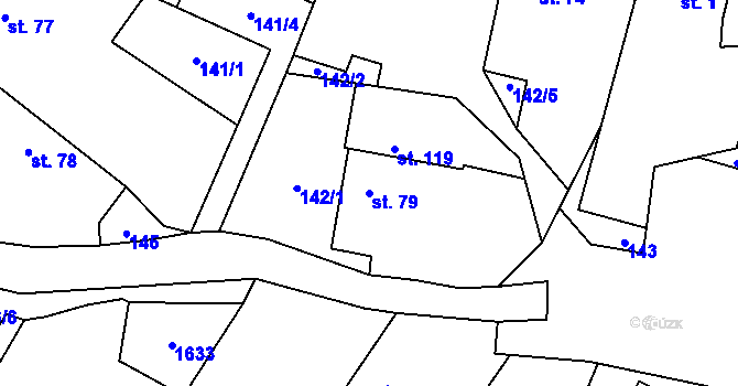 Parcela st. 79 v KÚ Přeborov, Katastrální mapa