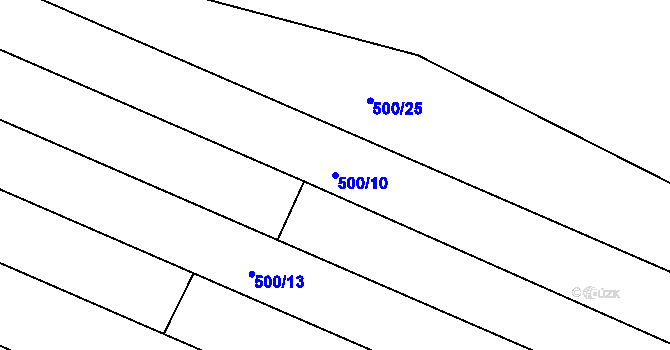 Parcela st. 500/10 v KÚ Přeborov, Katastrální mapa