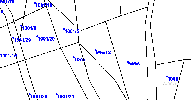 Parcela st. 946/12 v KÚ Přeborov, Katastrální mapa