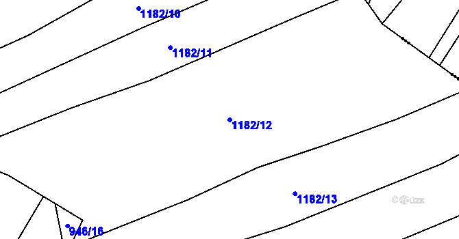 Parcela st. 1182/12 v KÚ Přeborov, Katastrální mapa