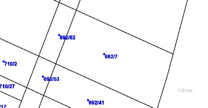 Parcela st. 692/7 v KÚ Přeborov, Katastrální mapa