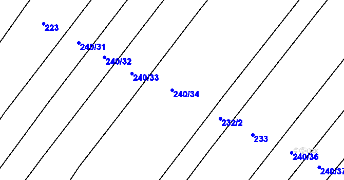 Parcela st. 240/34 v KÚ Přeborov, Katastrální mapa