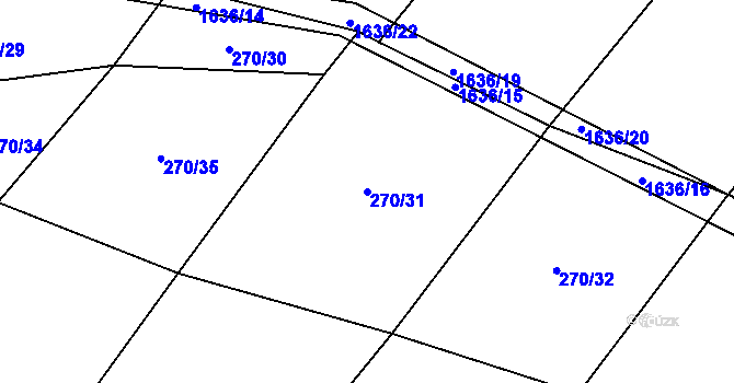 Parcela st. 270/31 v KÚ Přeborov, Katastrální mapa