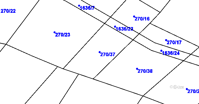 Parcela st. 270/37 v KÚ Přeborov, Katastrální mapa