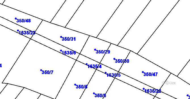 Parcela st. 350/29 v KÚ Přeborov, Katastrální mapa