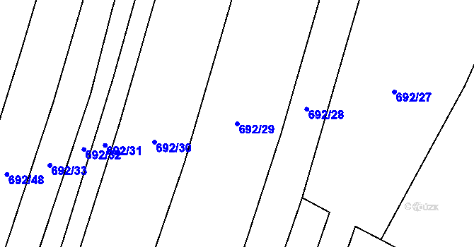 Parcela st. 692/29 v KÚ Přeborov, Katastrální mapa