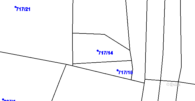 Parcela st. 717/14 v KÚ Přeborov, Katastrální mapa