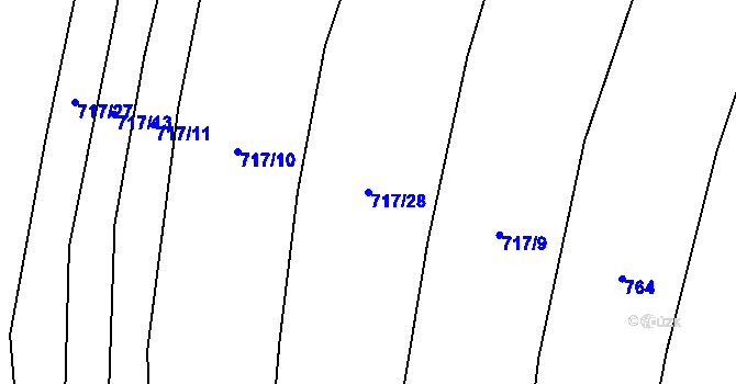 Parcela st. 717/28 v KÚ Přeborov, Katastrální mapa