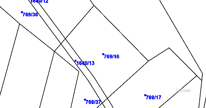 Parcela st. 769/16 v KÚ Přeborov, Katastrální mapa