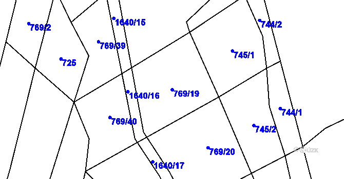 Parcela st. 769/19 v KÚ Přeborov, Katastrální mapa