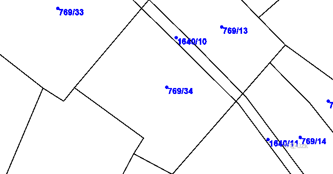 Parcela st. 769/34 v KÚ Přeborov, Katastrální mapa