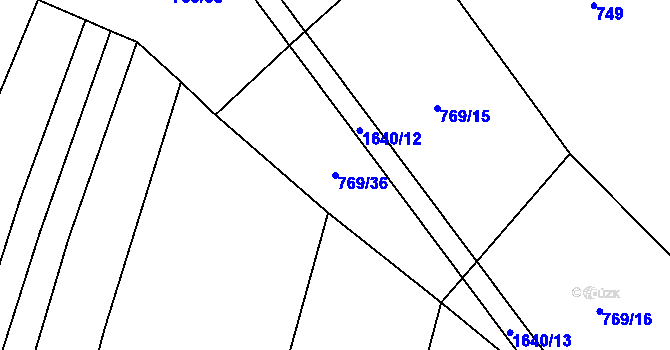 Parcela st. 769/36 v KÚ Přeborov, Katastrální mapa