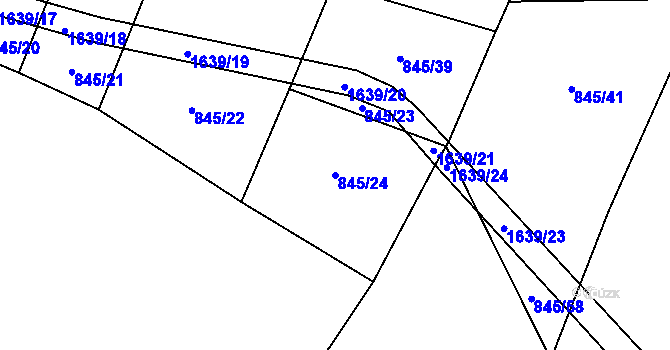 Parcela st. 845/24 v KÚ Přeborov, Katastrální mapa