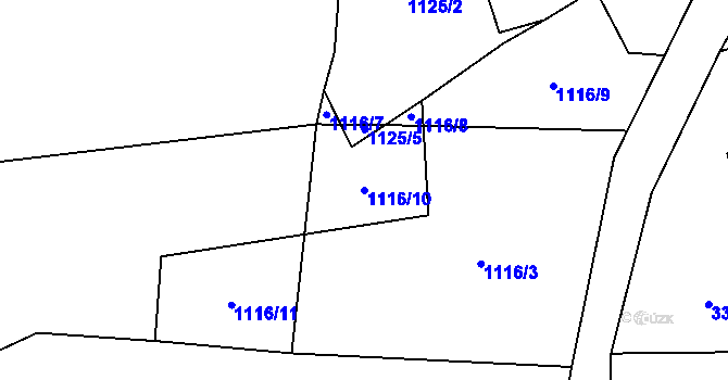 Parcela st. 1116/10 v KÚ Přebuz, Katastrální mapa