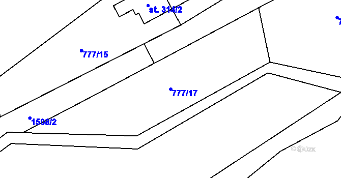 Parcela st. 777/17 v KÚ Přebuz, Katastrální mapa