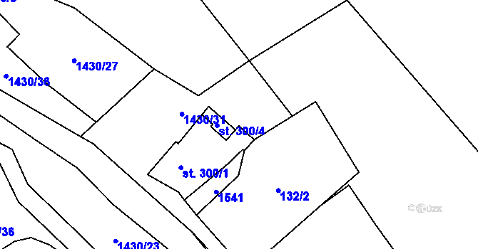 Parcela st. 300/2 v KÚ Přebuz, Katastrální mapa