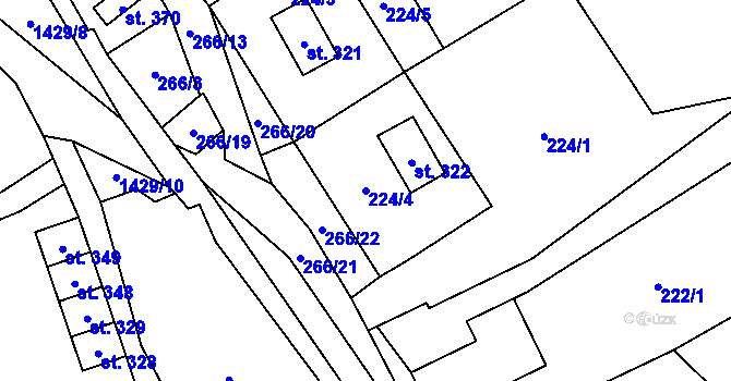 Parcela st. 224/4 v KÚ Přebuz, Katastrální mapa